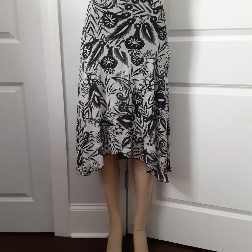 Floral Faux Wrap Midi A Line Apt 9 Skirt Size 8